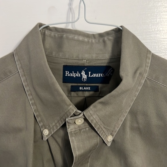 Ralph Lauren - button down long sleeve shirt - olive green - large - Picture 2 of 6